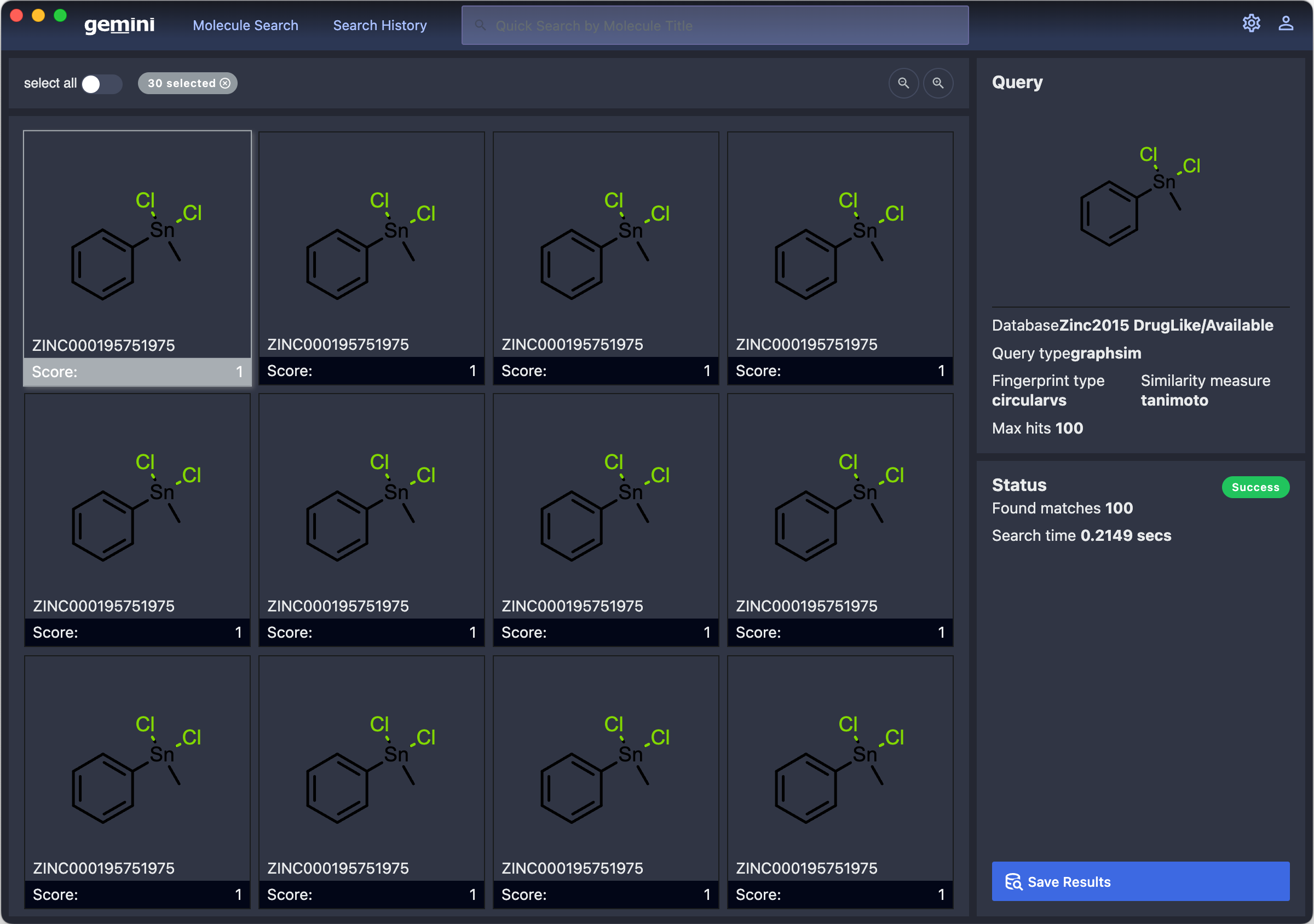 Gemini Molecule Sketcher and Molecule Search. Electron App