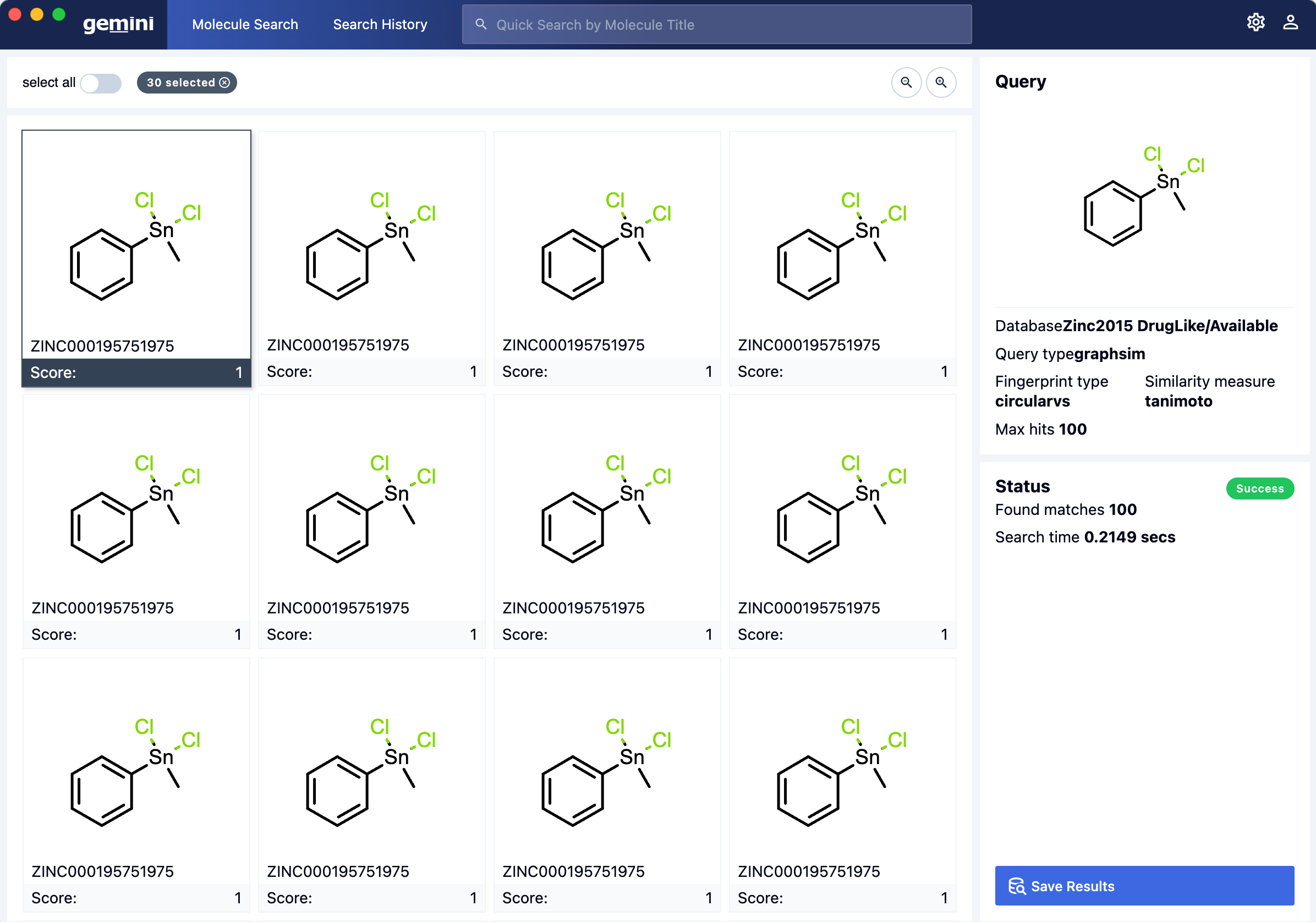 Gemini Molecule Sketcher and Molecule Search. Electron App