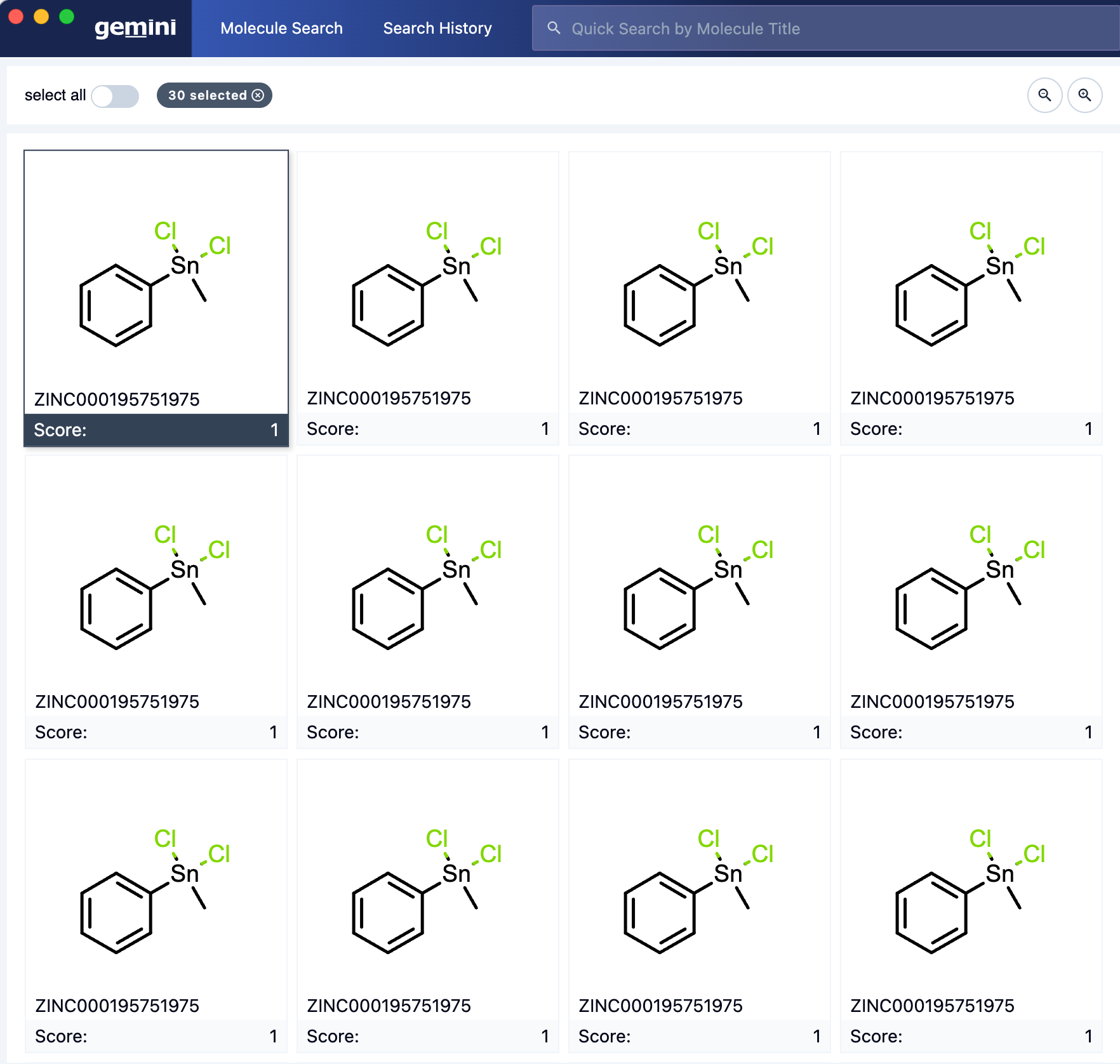 Gemini Molecule Sketcher and Molecule Search. Electron App